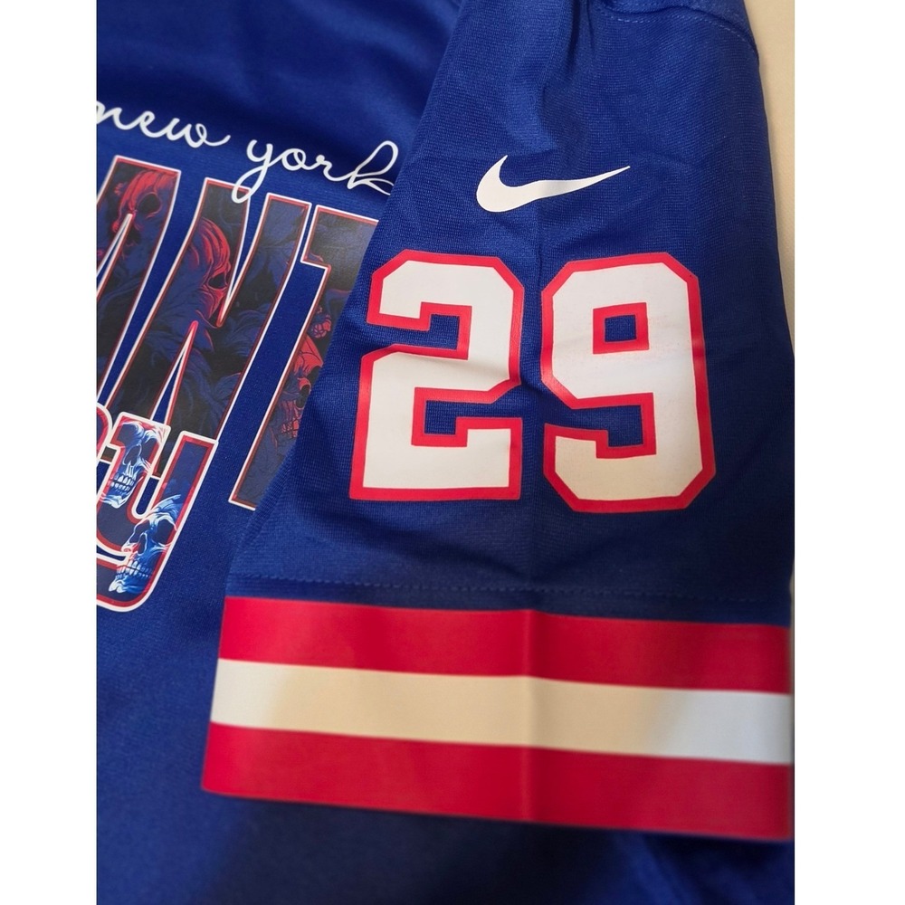Nike Jersey Mens M Blue Excellent NY Giants Skull Graphic 67NM-NG2A, NWOT - Picture 3 of 8